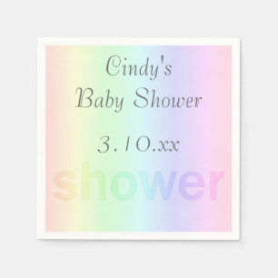 Pastel Rainbow Shower Personalised Napkin