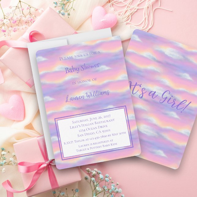 Pastel Rainbow Sky Baby Shower Invitation (Creator Uploaded)