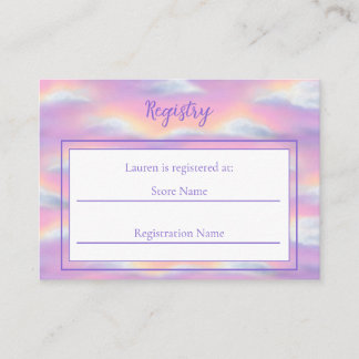 Pastel Rainbow Sky Baby Shower Registry Enclosure Card