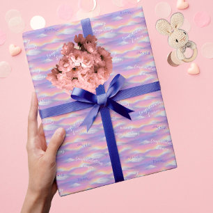 Pastel Rainbow Sky Baby Shower Wrapping Paper