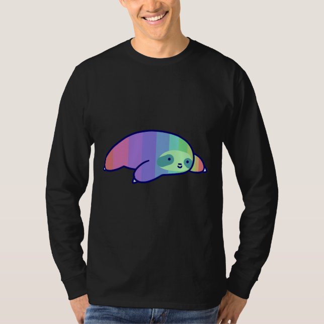 Pastel Rainbow Sloth T-Shirt (Front)
