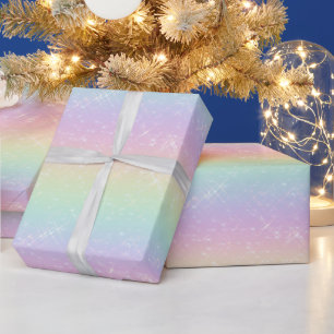 Pastel Rainbow Sparkles Pattern Wrapping Paper