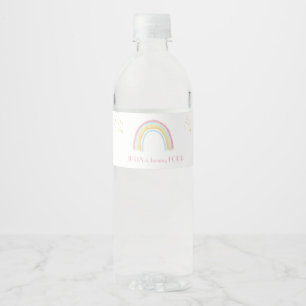 Pastel rainbow sparkling Birthday Water Bottle Label