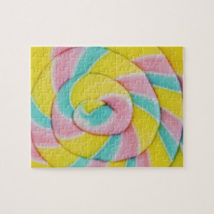  Pastel Rainbow Spiral Candy Photo Jigsaw Puzzle