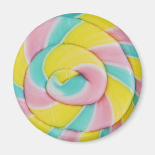 Pastel Rainbow Spiral Candy Photo Magnet