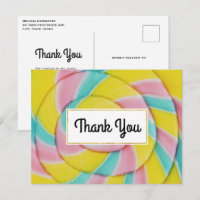 Pastel Rainbow Spiral Candy Thank You