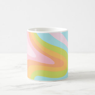 Pastel rainbow squiggle coffee mug