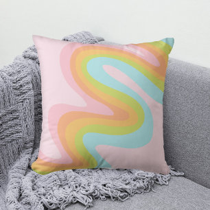 Pastel rainbow squiggle cushion
