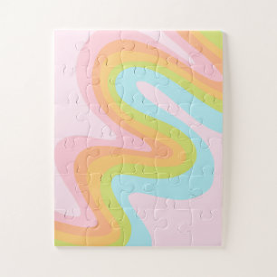 Pastel rainbow squiggle jigsaw puzzle