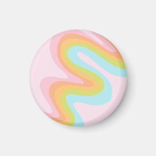 Pastel rainbow squiggle magnet