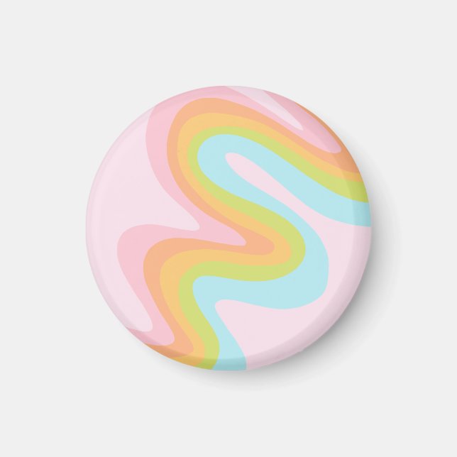 Pastel rainbow squiggle magnet (Front)