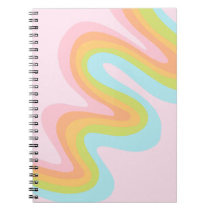 Pastel rainbow squiggle notebook