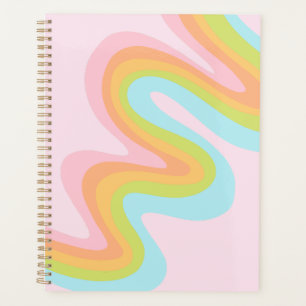 Pastel rainbow squiggle planner