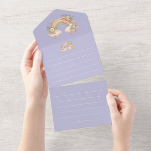 Pastel Rainbow Stationery All In One Invitation