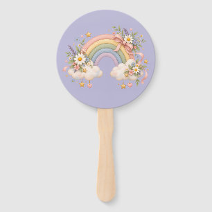 Pastel Rainbow Stationery  Hand Fan