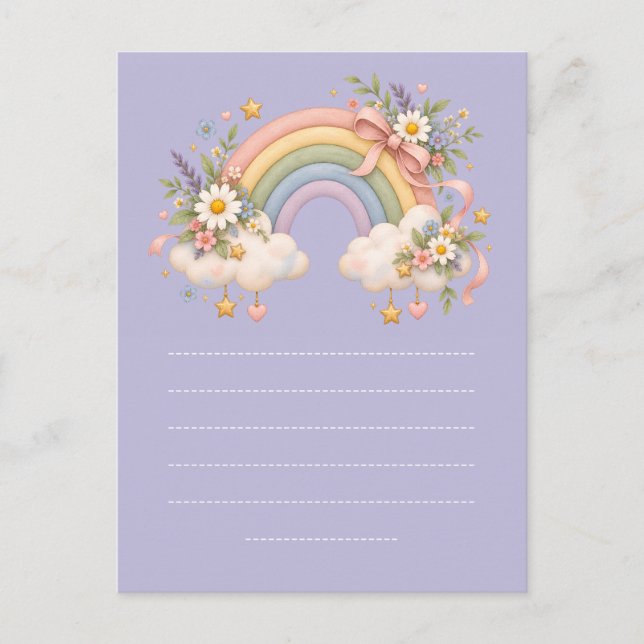 Pastel Rainbow Stationery  Postcard (Front)