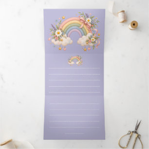 Pastel Rainbow Stationery Tri-Fold Invitation