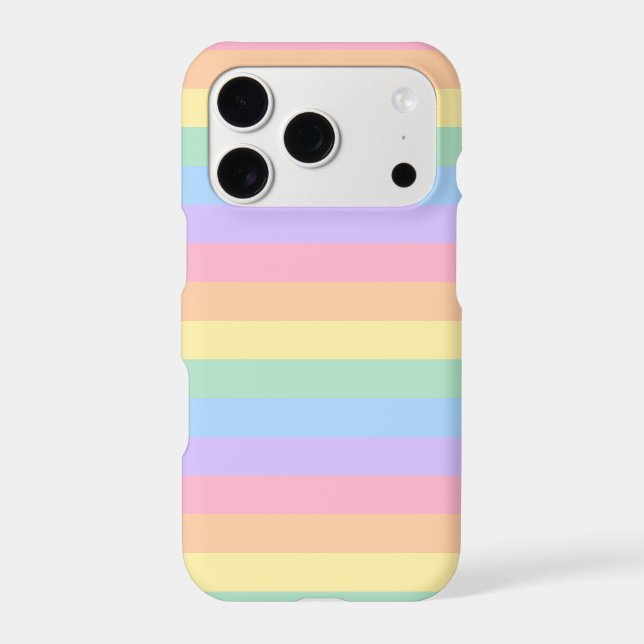 Pastel Rainbow Stripe iPhone Case (Back)