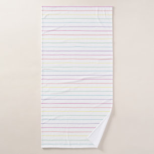Pastel Rainbow Striped Bath or Beach Towel