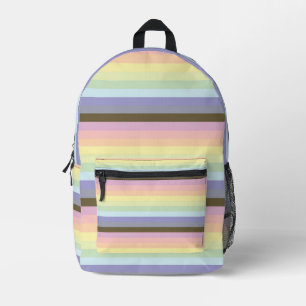 Pastel Rainbow Striped Print Cut Sew Bag