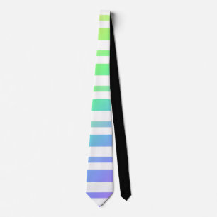 Pastel Rainbow Stripes Abstract Blur Art Design Tie