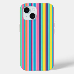 Pastel Rainbow Stripes iPhone 15 Case