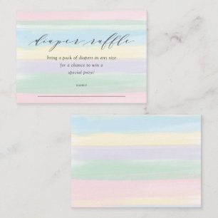 Pastel Rainbow Stripes Diaper Raffle Enclosure Ca Card