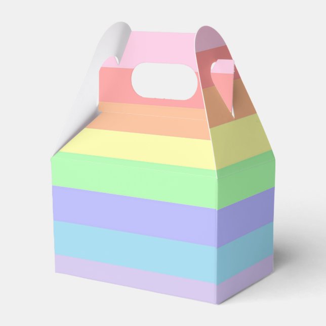 Pastel Rainbow Stripes favour box (Back Side)