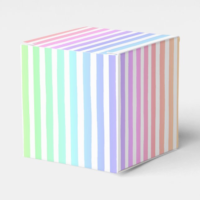 Pastel Rainbow Stripes Favour Box (Front Side)