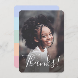 Pastel Rainbow Stripes Full Photo Thank You