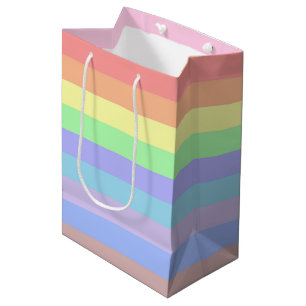 Pastel Rainbow Stripes Medium Gift Bag