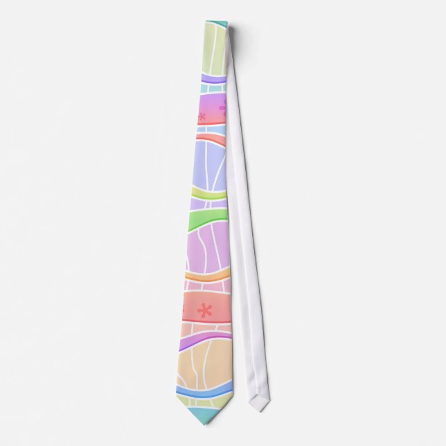 PASTEL RAINBOW STRIPES NECK TIE (Front)