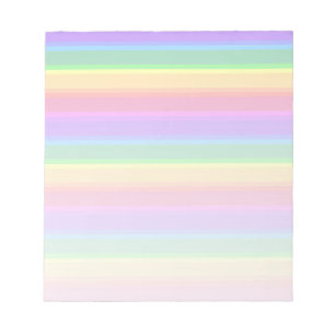 Pastel rainbow stripes notepad