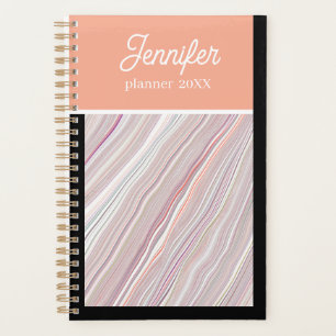 Pastel Rainbow Stripes Personalised Name Planner