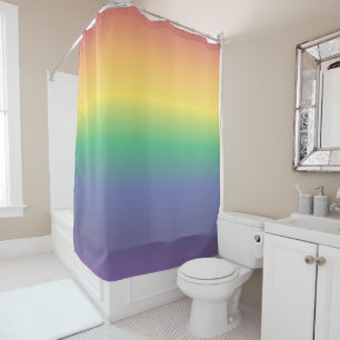Pastel Rainbow Stripes Shower Curtain