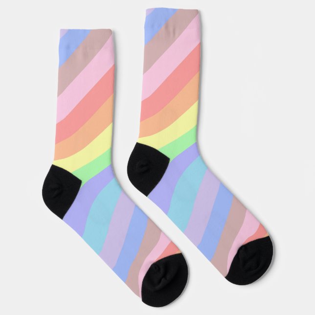 Pastel Rainbow Stripes Socks (Right)