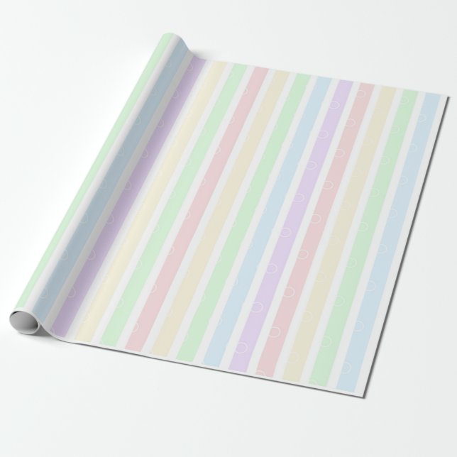 pastel rainbow stripes Wrapping Paper (Unrolled)