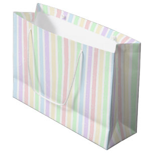 pastel rainbow stripes Wrapping Paper Large Gift Bag