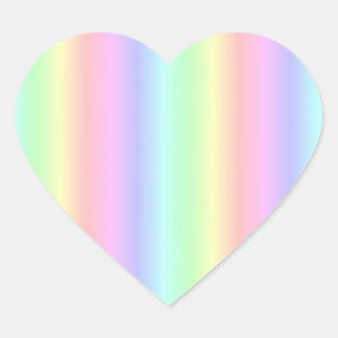 Pastel Rainbow Strips - Pattern Heart Sticker