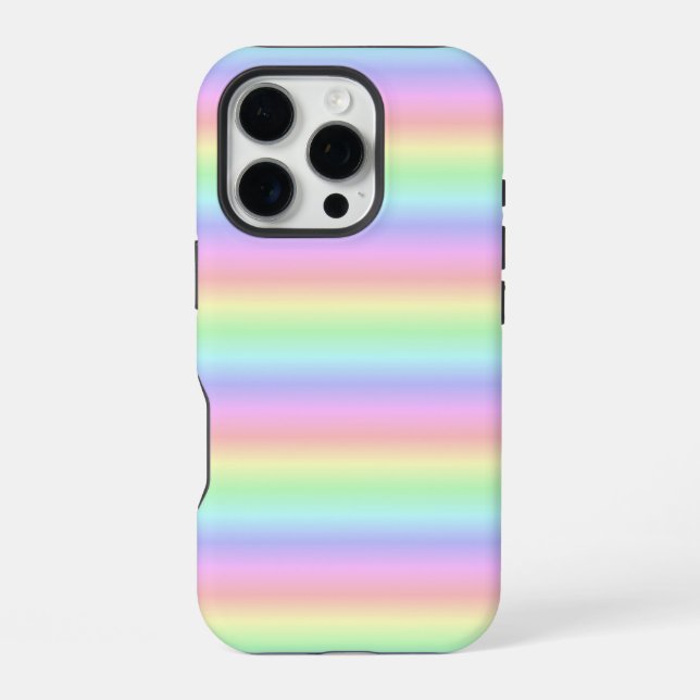 Pastel Rainbow Strips - pattern iPhone Case (Back)