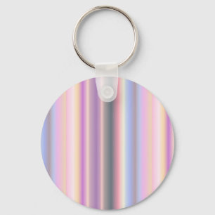 Pastel Rainbow Strips - Pattern Key Ring