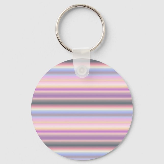 Pastel Rainbow Strips - Pattern Key Ring (Front)