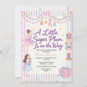 Pastel Rainbow Sugar Plum Nutcracker Baby Shower Invitation