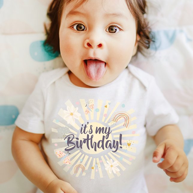Pastel Rainbow Sun It's my Birthday Girl T-Shirt (Creator Uploaded)