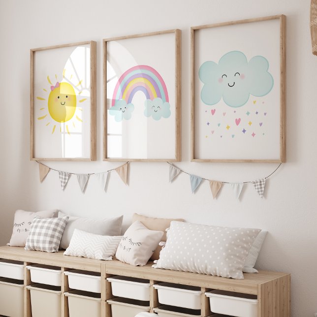 Pastel Rainbow Sunshine Clouds Nursery (Creator Uploaded)