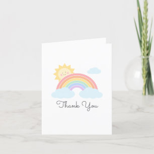 Pastel Rainbow Sunshine Thank You Card