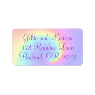 Pastel Rainbow Swirl Address Labels