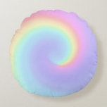 Pastel Rainbow Swirl Lesbian Wedding Round Cushion<br><div class="desc">Be sure to check out the rest of the Pastel Rainbow Swirl Lesbian Wedding Collection by Kelsey Lovelle! It's all designed beautifully,  so your wedding can be cohesive,  stylish,  easy,  and smooth! That way,  you can focus on your beautiful bride and the taste of the cake.</div>