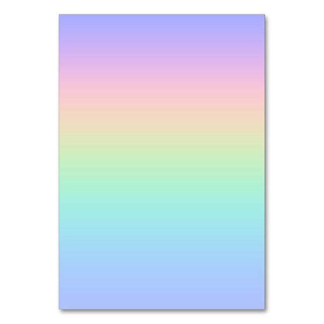 Pastel rainbow table number (Front)