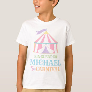 Pastel Rainbow Tent Circus Carnival Birthday Shirt